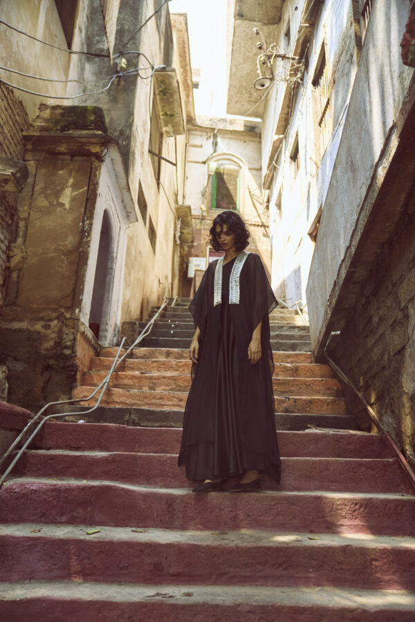 Shell Embroidered Organza Cape - Image 4