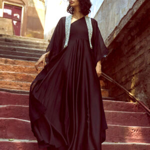Shell Embroidered Organza Cape