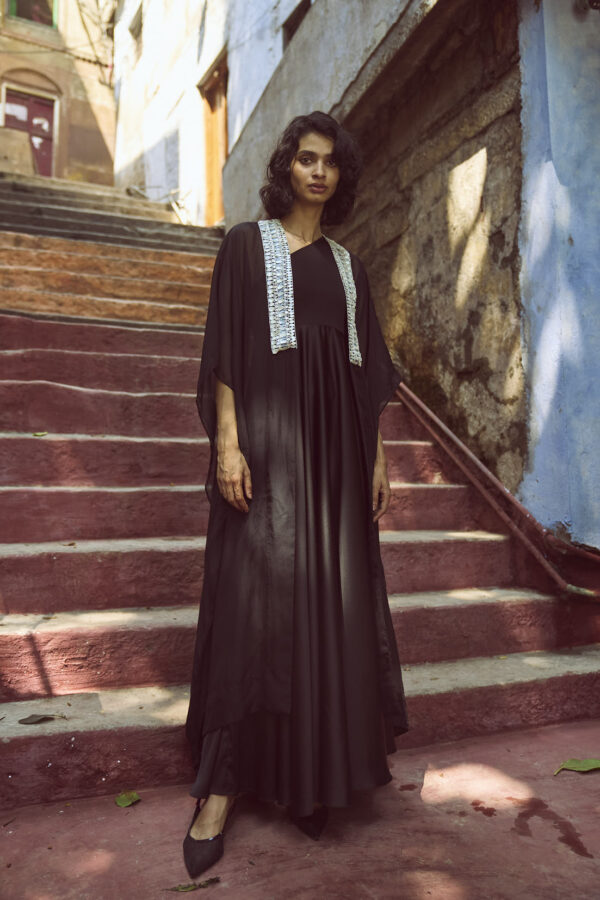 Shell Embroidered Organza Cape - Image 9