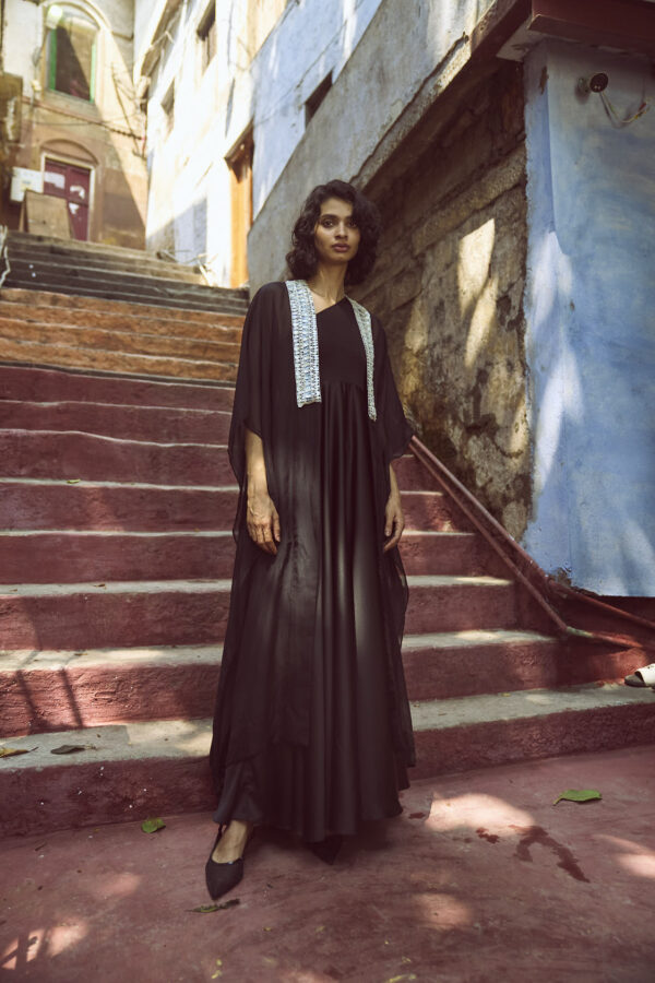 Shell Embroidered Organza Cape - Image 10
