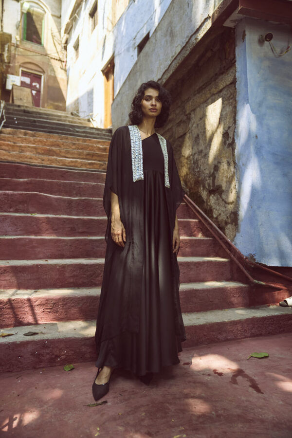 Shell Embroidered Organza Cape - Image 11