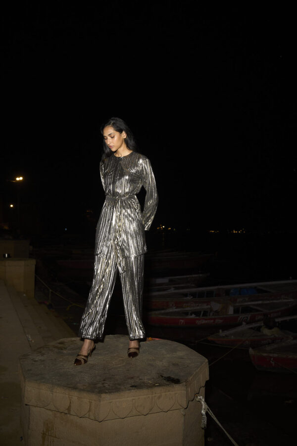 Pleated Lamé Pant Set - Image 15