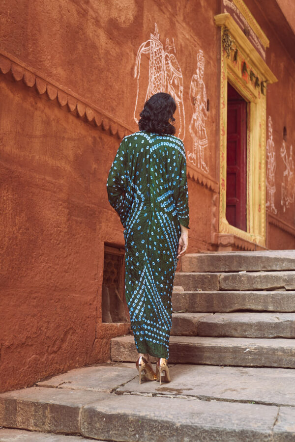 Bandhani Draped Kaftan - Image 12
