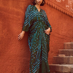 Bandhani Draped Kaftan