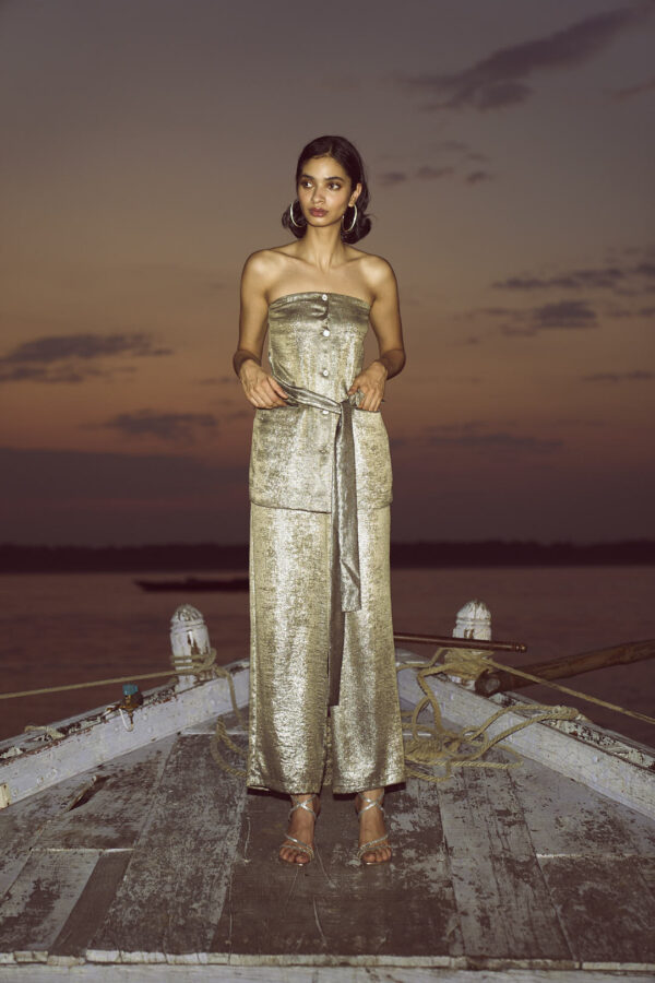 Lamé Straight Pant - Image 9