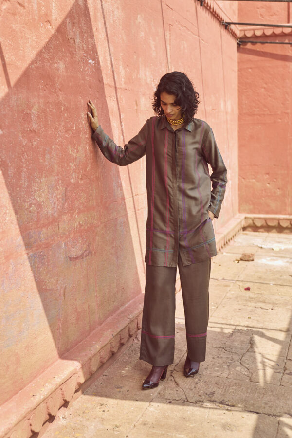 Geometric Embroidered Pant Set - Image 7