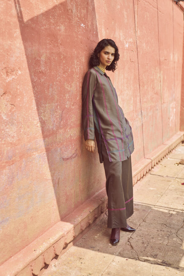 Geometric Embroidered Pant Set - Image 8