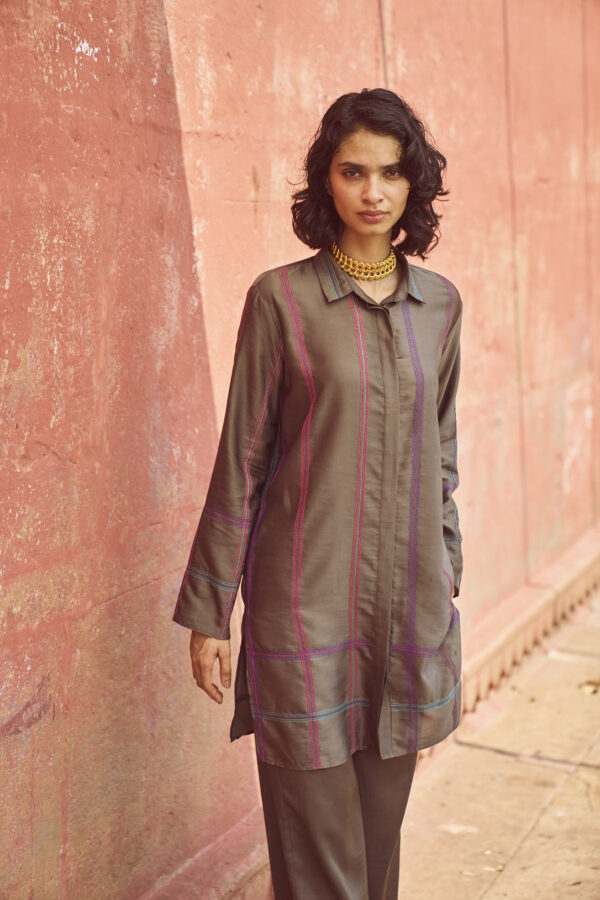 Geometric Embroidered Pant Set