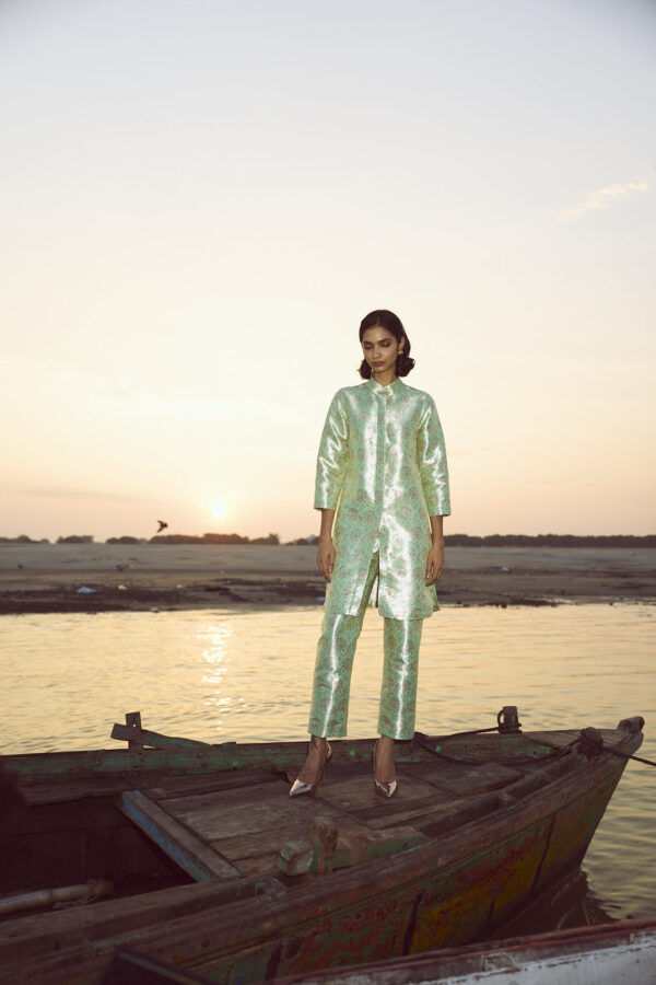 Structured Brocade Longline Top - Image 11
