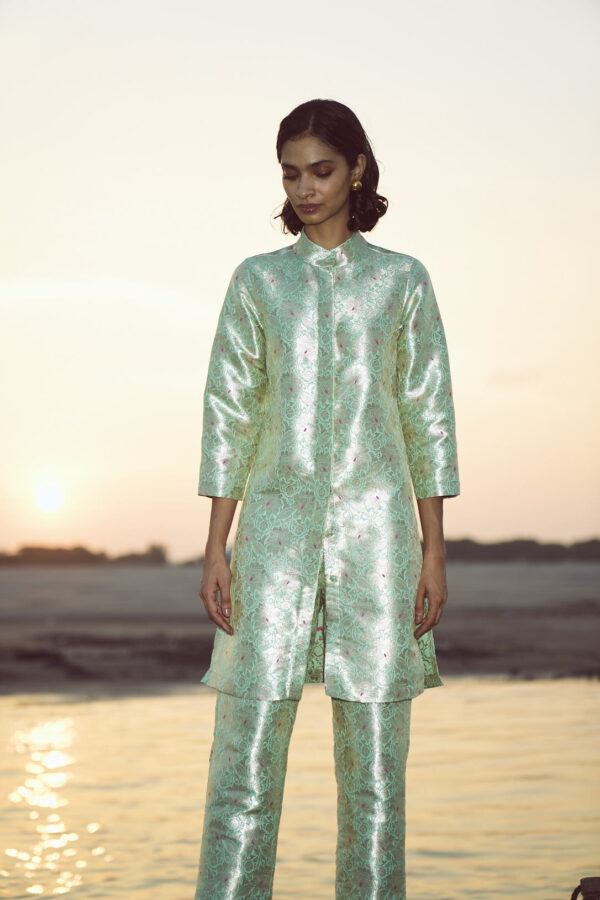 Structured Brocade Pant Set - Image 7