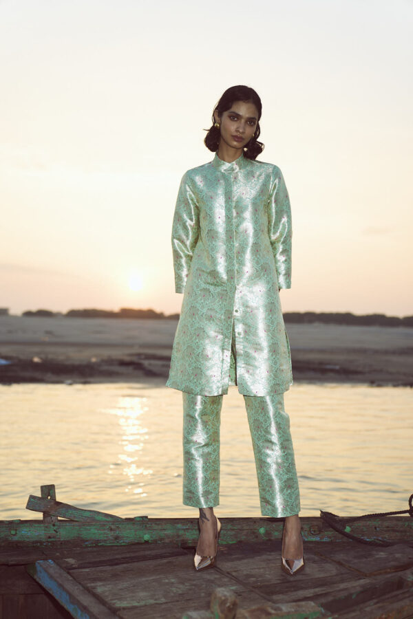 Structured Brocade Pant Set