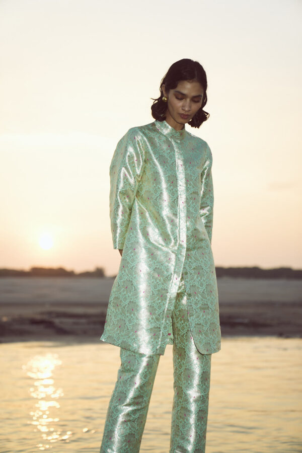 Structured Brocade Pant Set - Image 13