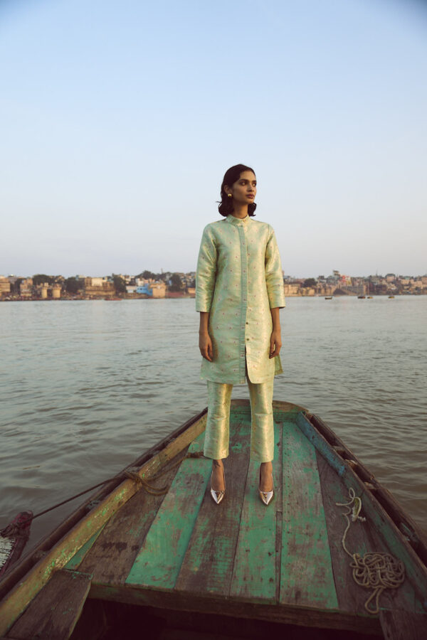 Structured Brocade Pant Set - Image 11
