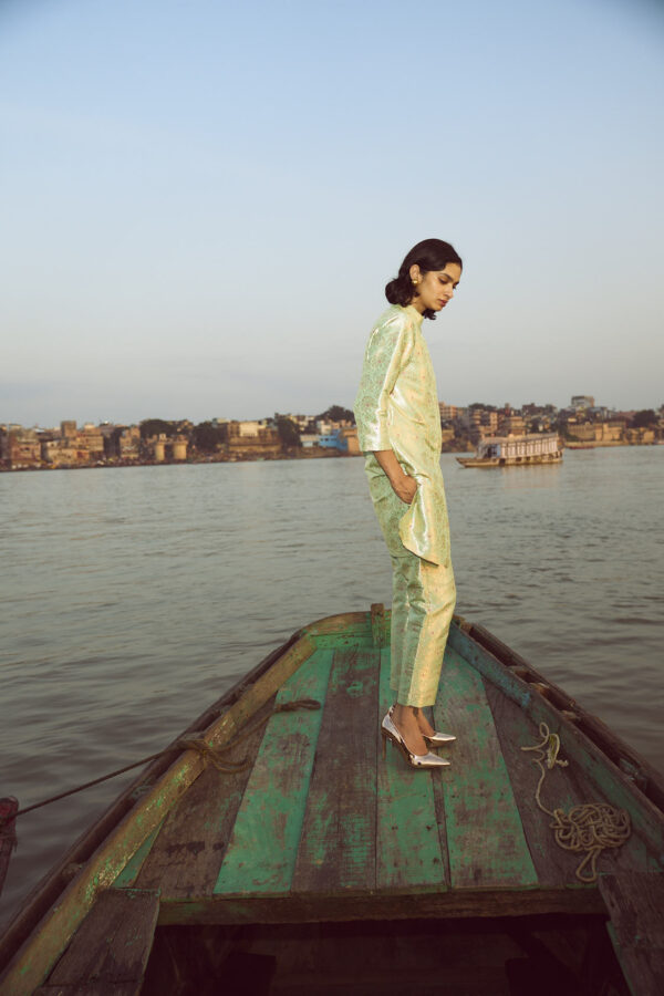 Structured Brocade Longline Top - Image 6