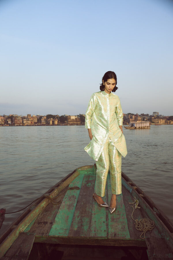 Structured Brocade Pant Set - Image 14