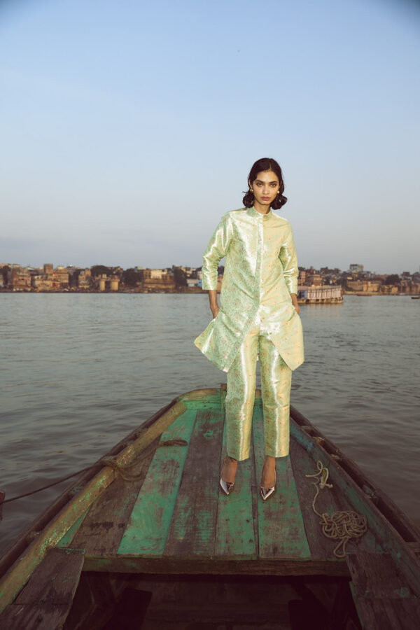 Structured Brocade Longline Top - Image 4