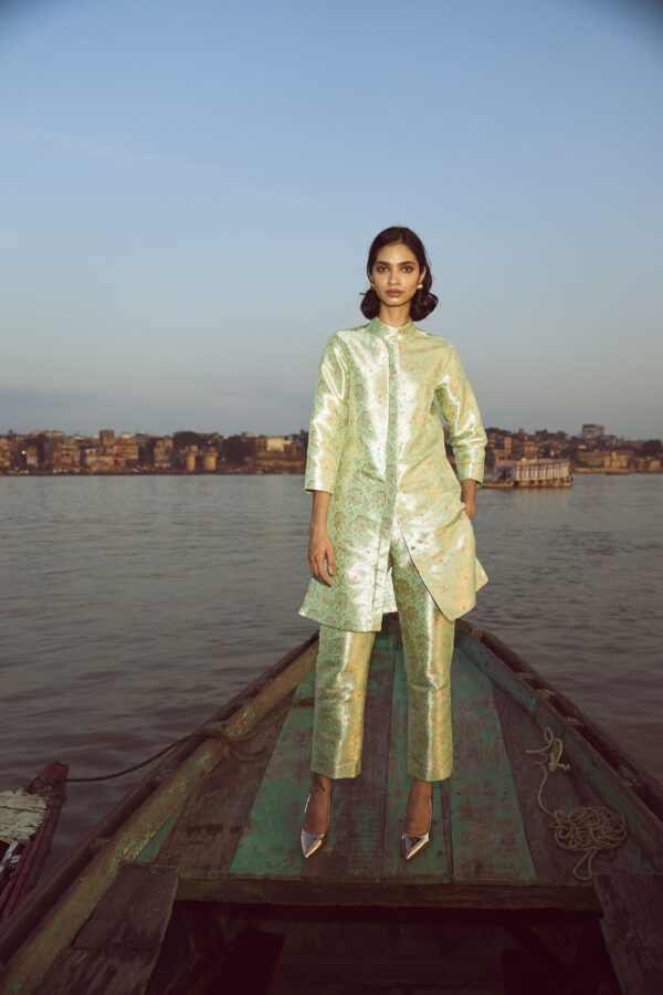 Structured Brocade Pant Set - Image 10