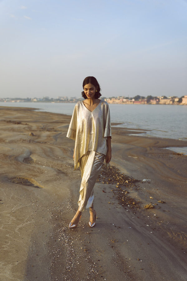 Shimmer Wrap Skirt Set - Image 5