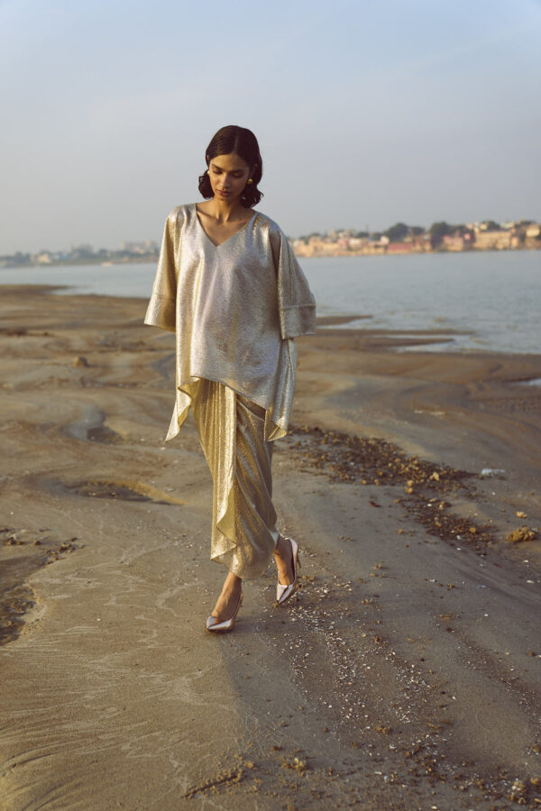 Shimmer Wrap Skirt Set - Image 6