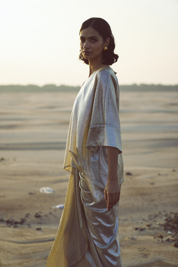 Shimmer Wrap Skirt Set - Image 11