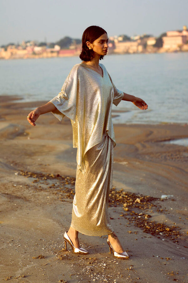 Shimmer Wrap Skirt Set