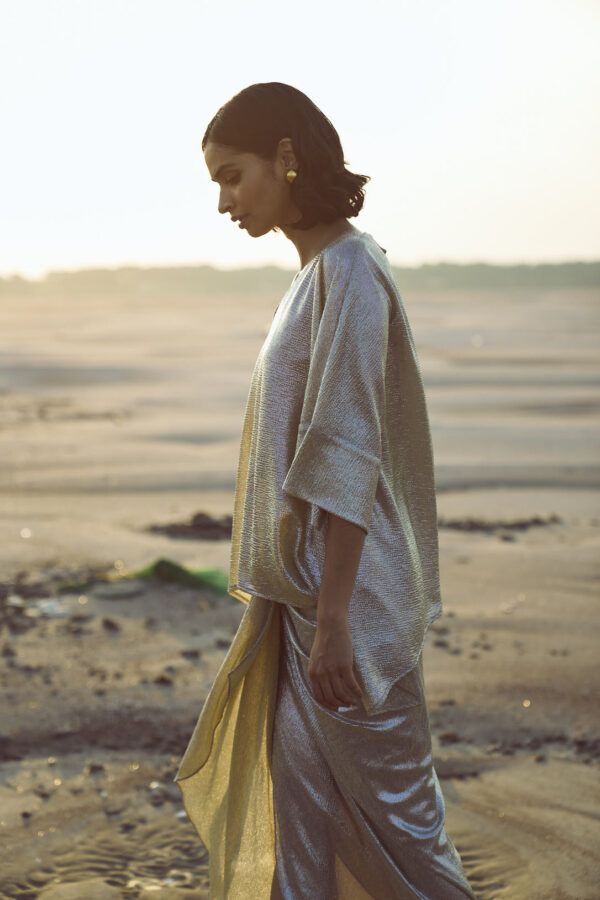 Shimmer Wrap Skirt Set - Image 10