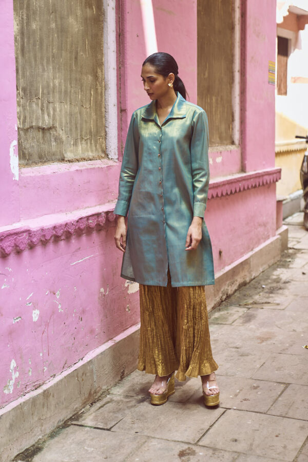 Longline Top & Crushed Pant Set - Image 5