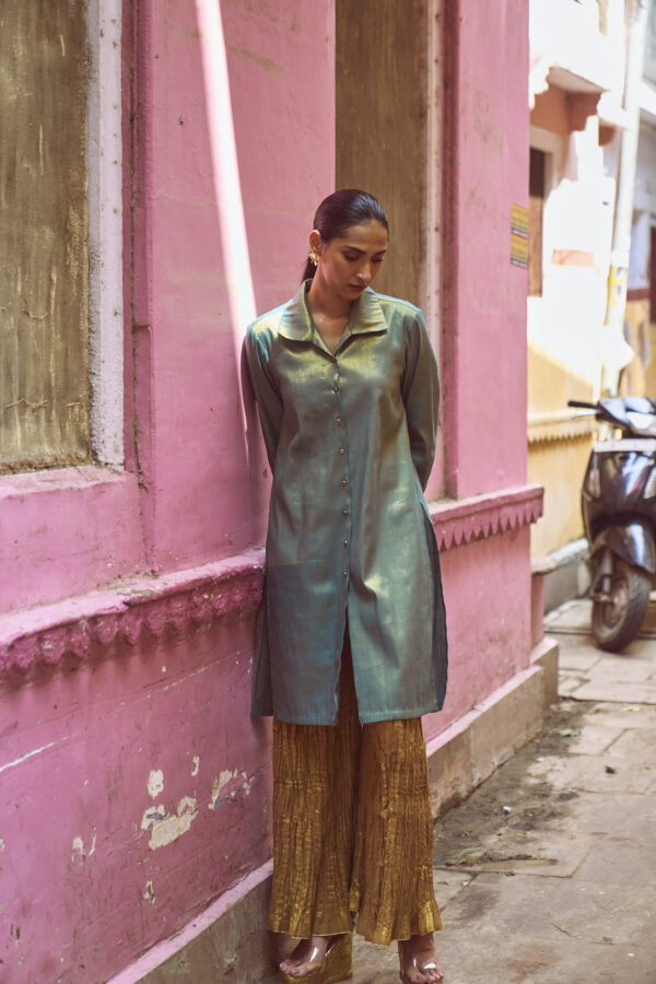 Longline Top & Crushed Pant Set - Image 9