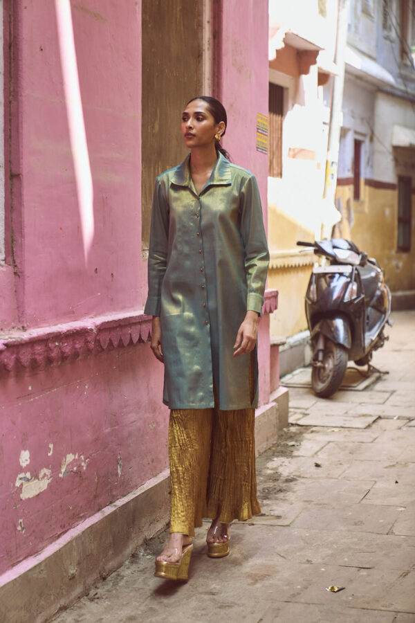 Longline Top & Crushed Pant Set - Image 7