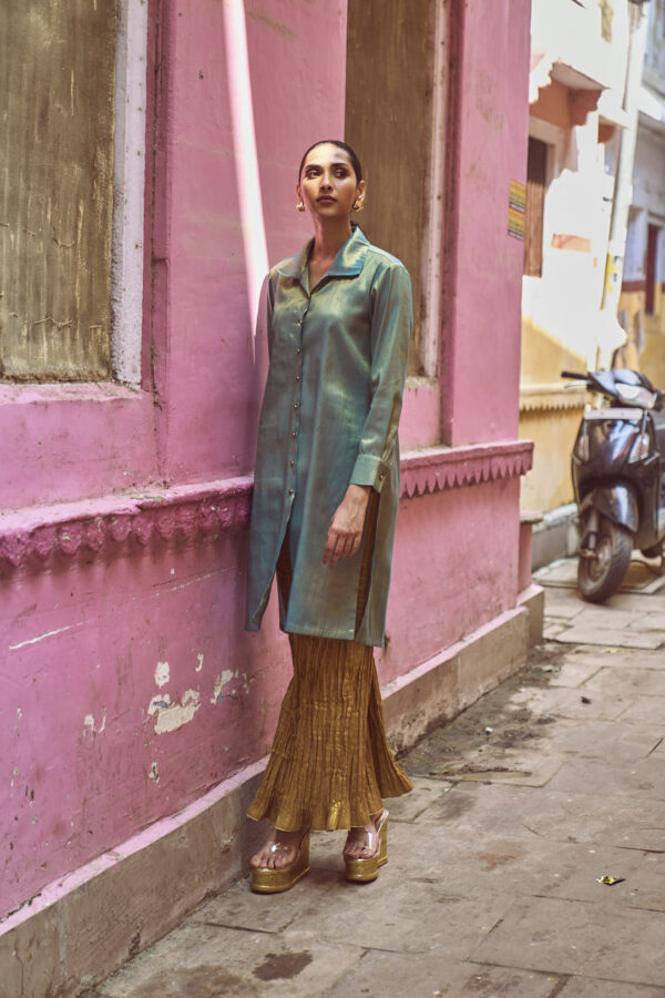 Longline Top & Crushed Pant Set - Image 8