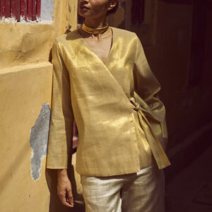Shimmer Wrap Top