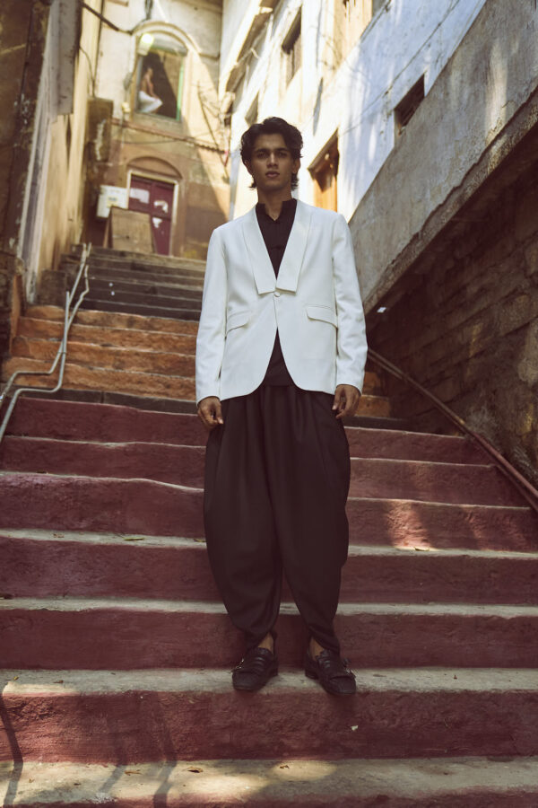 Tuxedo, Shirt and Cowl Pant Set - Image 4