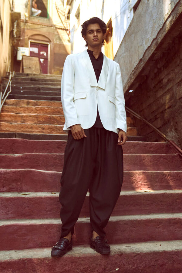 Tuxedo, Shirt and Cowl Pant Set