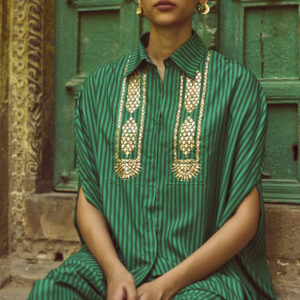 Gota Embroidered Cape Top