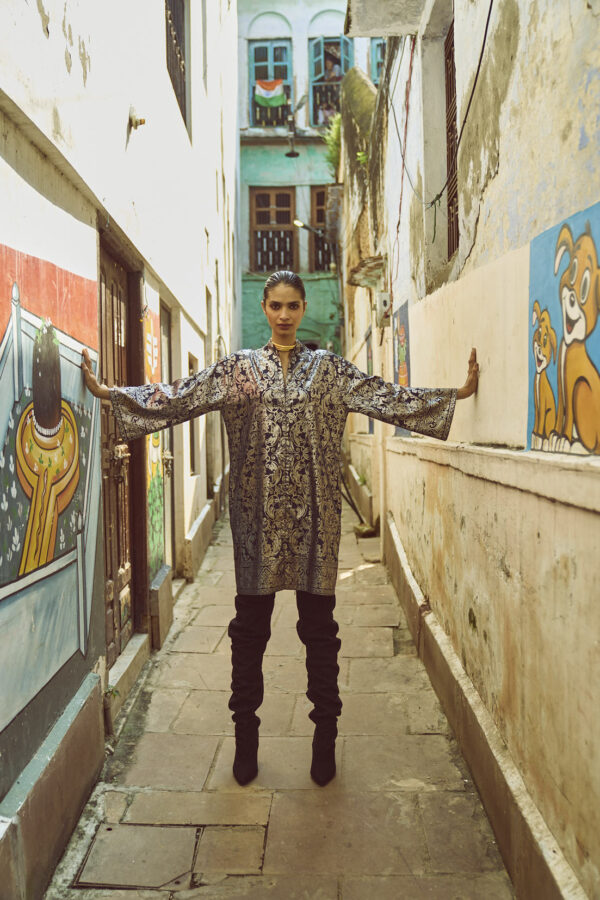 Foil Print Shirt Dress - Image 13
