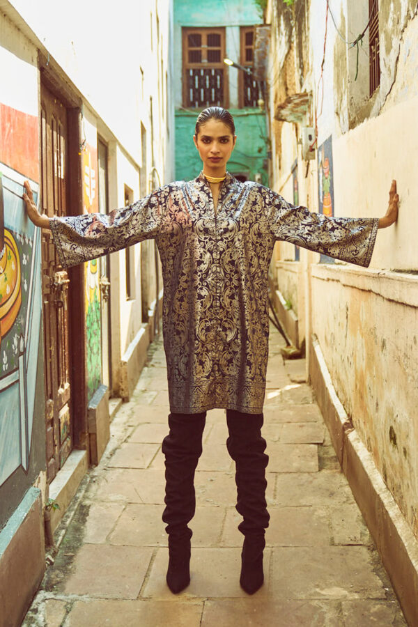 Foil Print Shirt Dress - Image 19