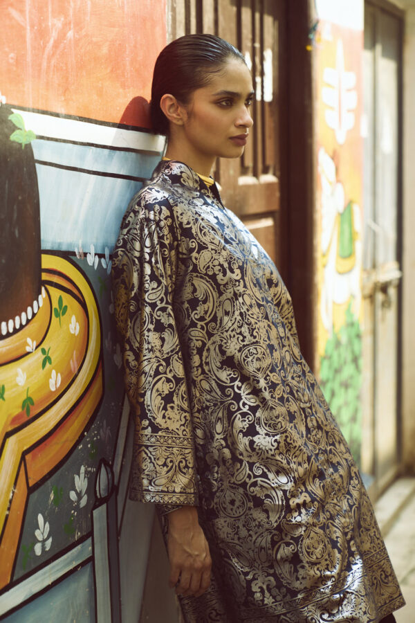 Foil Print Shirt Dress