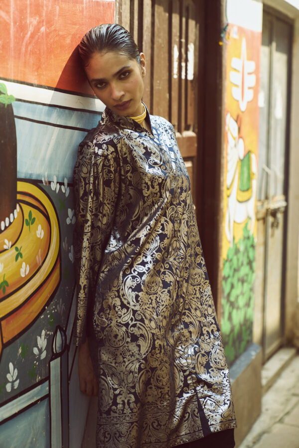 Foil Print Shirt Dress - Image 16