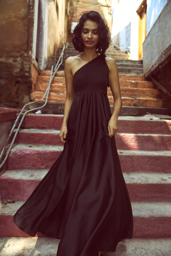 One Shoulder Fit & Flare Gown