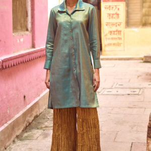 Longline Top & Crushed Pant Set