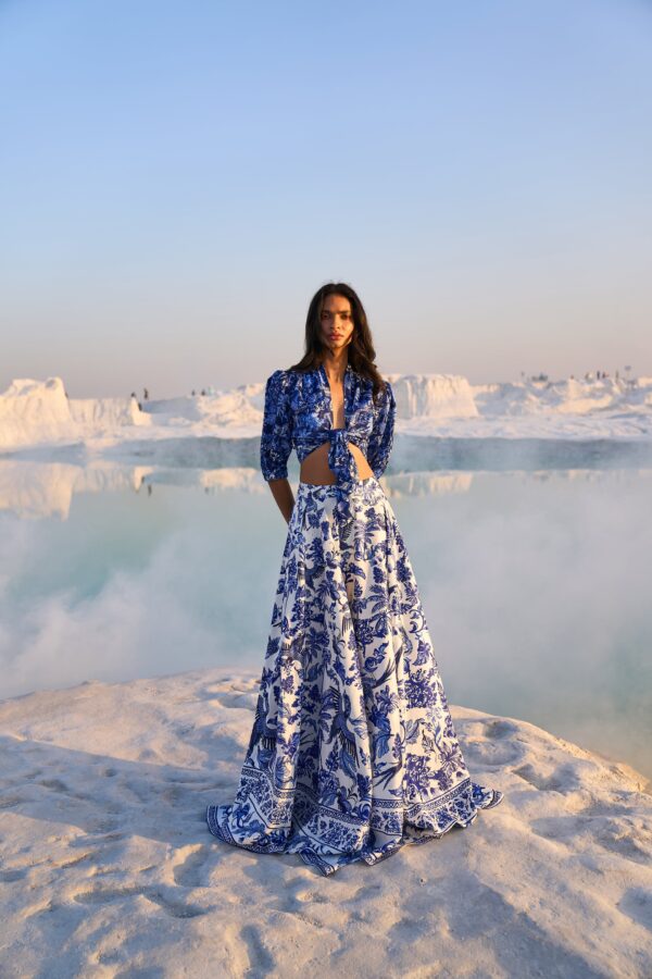 Porcelain Print Tie Top - Image 6