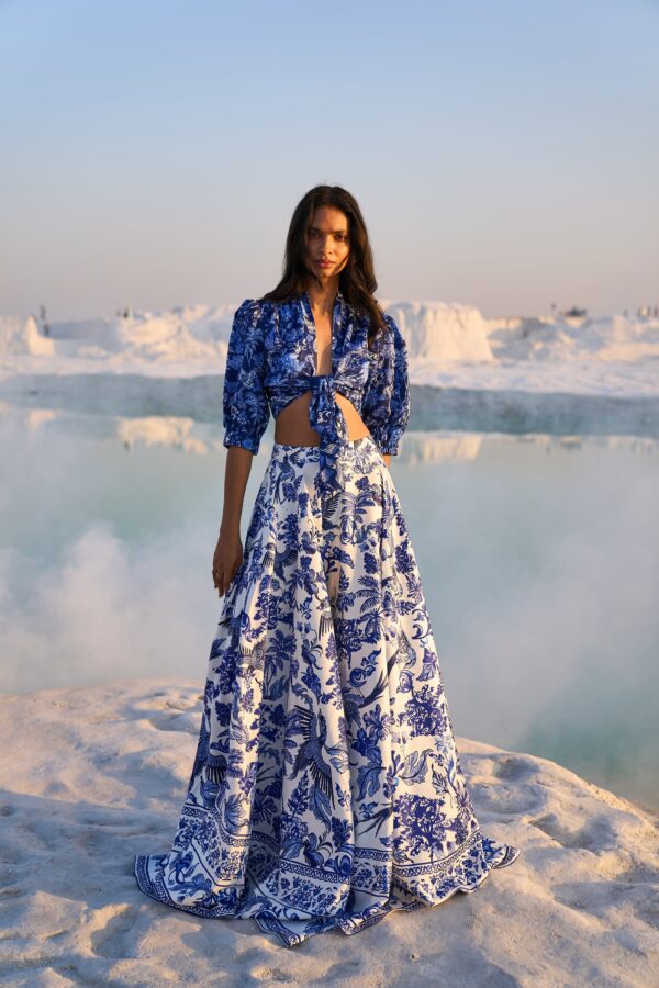 Porcelain Print Tie Top - Image 7