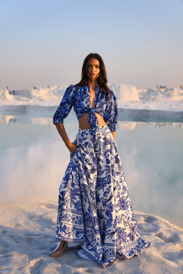 Porcelain Print Tie Top - Image 8