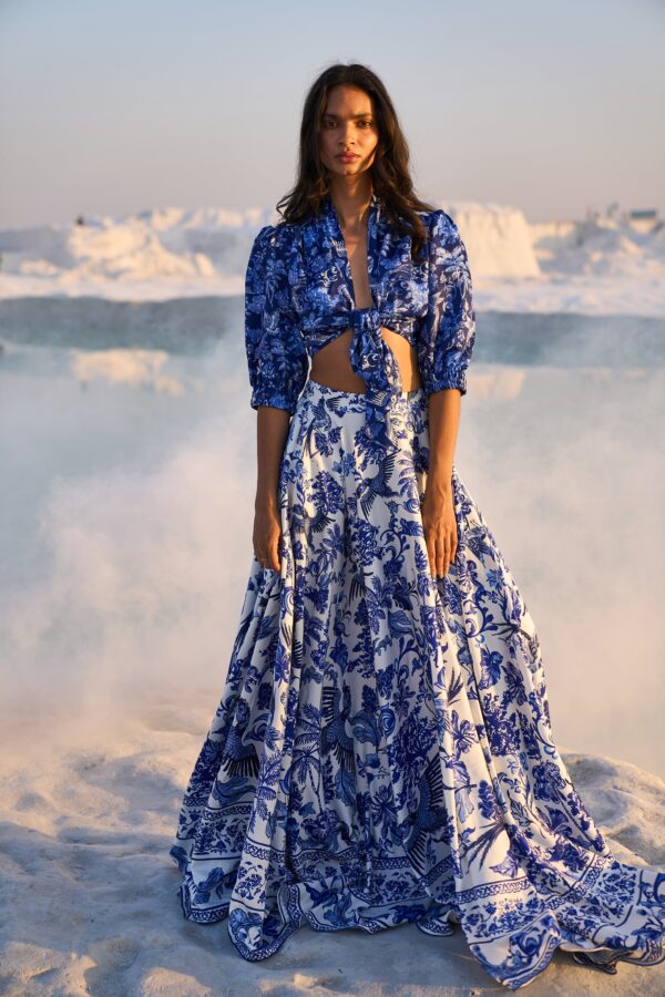 Porcelain Print Tie Top - Image 11