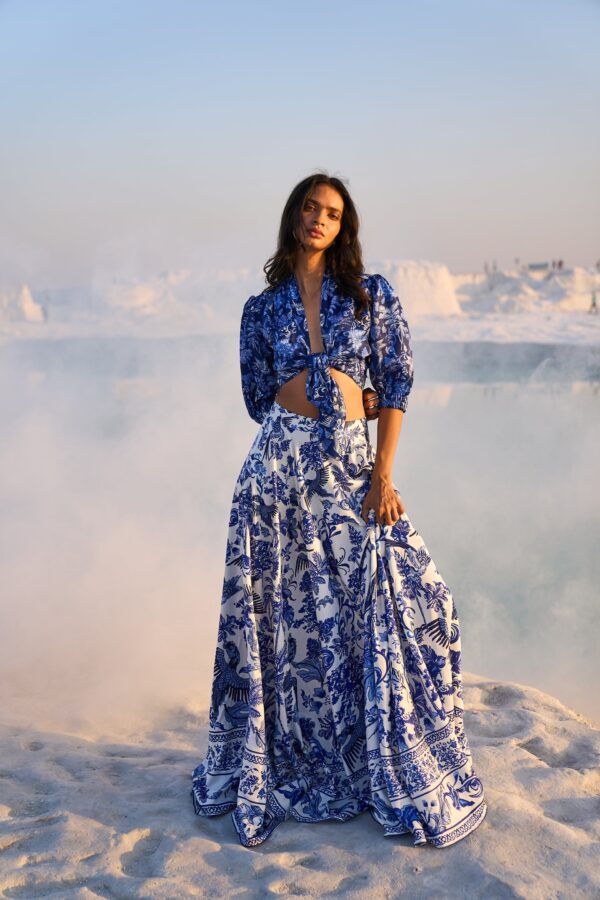 Porcelain Print Tie Top - Image 12