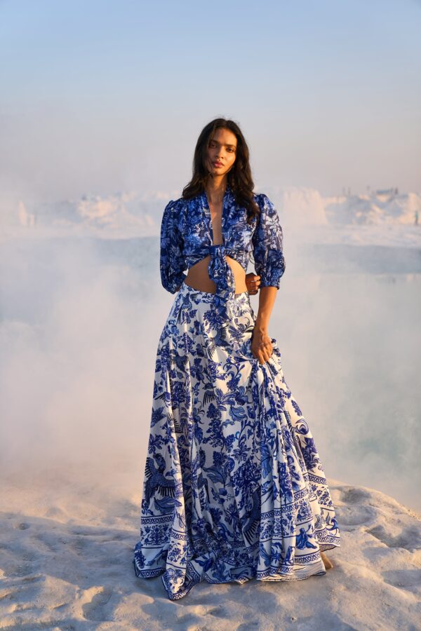 Porcelain Print Tie Top - Image 13