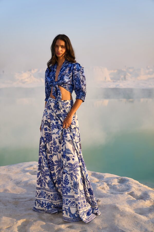 Porcelain Print Tie Top - Image 17