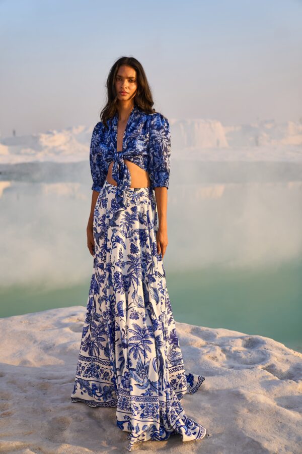 Porcelain Print Tie Top - Image 19