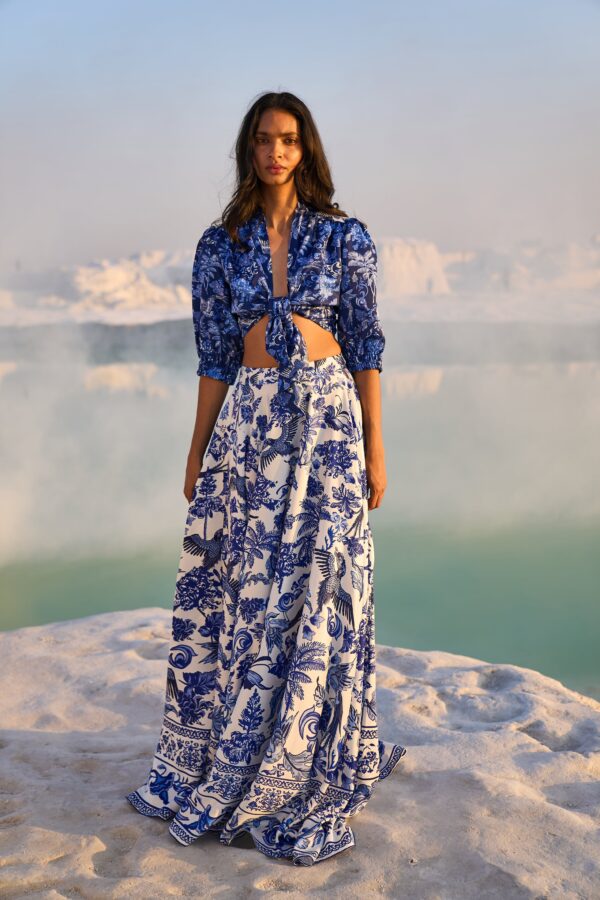 Porcelain Print Tie Top - Image 20
