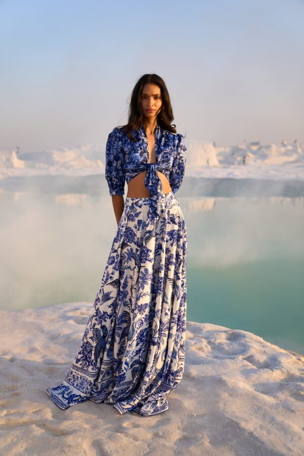Porcelain Print Tie Top - Image 22
